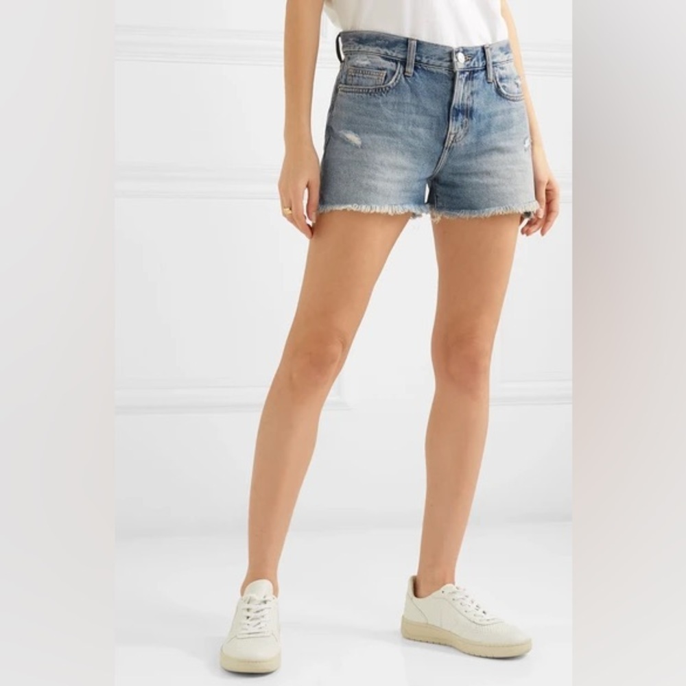 NEW Current Elliott The Boyfriend Short in 2 Year Destroy Rigid Indigo - 28 - Picture 6 of 16